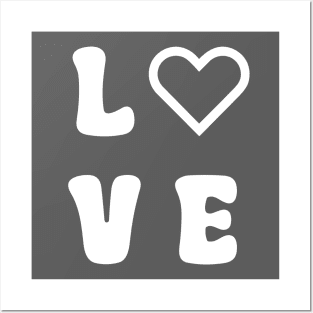 Love Heart White Posters and Art